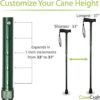 CaneCraft Designer Folding Cane for Men and Women – Lightweight Adjustable Walking Stick with Fritz Handle and Wrist Strap - Image 4