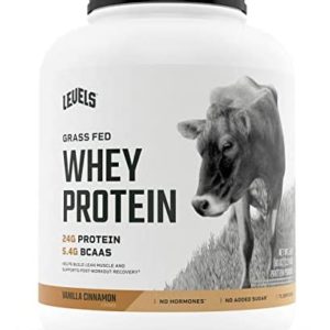 Levels Grass Fed 100% Whey Protein, No Hormones, Vanilla Cinnamon, 5LB