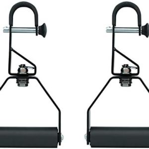 Yes4All Rotating Pull Up Handles for Chin Up Bar, Barbell with Non-Slip & Foam Pad Grips - Doorway Trainer Raised Height Hooks With Thick Rack Pads - Twist Motion for Strength Training Attachment