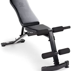 Marcy Multi-Purpose Adjustable Workout Utility Weight Bench for Full Body Upright, Incline, Decline, and Flat Exercise SB-228 , 42.00 x 26.00 x 48.00 inches, Black