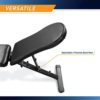 Marcy Multi-Purpose Adjustable Workout Utility Weight Bench for Full Body Upright, Incline, Decline, and Flat Exercise SB-228 , 42.00 x 26.00 x 48.00 inches, Black - Image 3