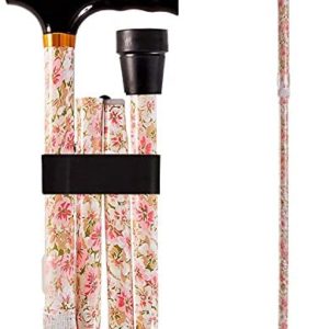DMI Walking Cane, Walking Stick, Foldable Canes for Men, Walking Cane for Women, FSA HSA Eligible Walking Sticks for Seniors, Foldable Mobility and Daily Living Aids, Adjusts from 33-37, Floral