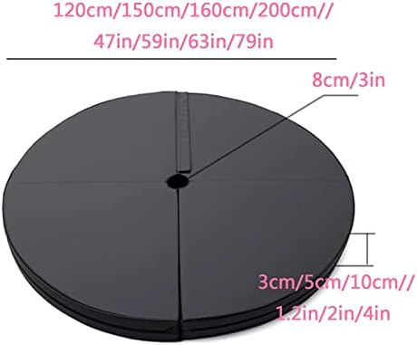 Pole Dance Mat Safety Foldable Yoga Exercise Gymnastics Training Safety Dancing Cushion Portable Circular Steel Pipe Crash Mat(Size:120x3cm,Color:Pink) - Image 5