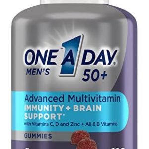 One A Day Men’s 50+ Gummies, Advanced Multivitamin For Men with Brain Support and Immunity Support, Vitamins For Men with Super 8 B Vitamin Complex, 110 Count