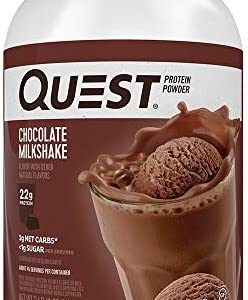 Quest Nutrition Chocolate Milkshake Protein Powder, Low Carb, Gluten Free, Soy Free, 48 Ounce (Pack of 1)