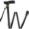 Ez2care Folding Cane - Adjustable lightweight Walking Cane with Carrying Case,Collapsible Portable Hand Walking Stick both for Man and Woman (Black) - Image 3