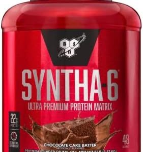 BSN SYNTHA-6 Whey Protein Powder, Chocolate Protein Powder with Micellar Casein, Milk Protein Isolate Powder, Chocolate Cake Batter, 48 Servings (Package May Vary)