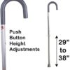 Carex Cane for Men - Men's Round Handle Silver Cane - Adjustable Walking Cane for Men - Image 4