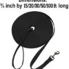 Hi Kiss Dog/Puppy Obedience Recall Training Agility Lead - 15ft 20ft 30ft 50ft 100ft Training Leash - Great for Play, Camping, or Backyard - Black 30ft - Image 4