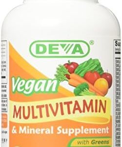 Deva Nutrition Vegan Vitamins Daily Multivitamin & Mineral Tablets, 90 Count (Pack of 2)