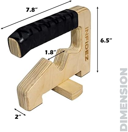 INFIDEZ 3-in-1 Wooden Pull Up and Push Up Handles, Resistance Band Handles, Non-slip Push Up Handles for Floor with Stable Base, Handstand Bars, Calisthenics Equipment for Indoor and Outdoor Workout - Image 4