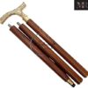 Medieval Replicas Walking Stick - Men Derby Canes and Wooden Walking Stick for Men and Women - 37" Brown Ebony Brass T Shape Handle in Golden Tone Natural Wood Unisex Cane ECTORIA - Image 7