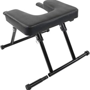 Yoga Headstand Stool, H Shape Wood and PU Pads Yoga Inversion Training Bench Yoga Headstand Bench for Home Fitness
