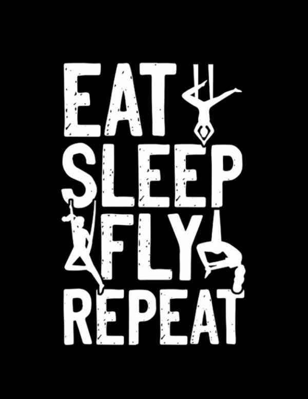 Aerial Silks Eat Sleep Fly Aerial Silk Acrobatics Dancer Circus Aerialist Notebook: Collection Journal Subject 100 Lined pages 8.5x11 College Ruled Paper