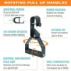 Yes4All Rotating Pull Up Handles for Chin Up Bar, Barbell with Non-Slip & Foam Pad Grips - Doorway Trainer Raised Height Hooks With Thick Rack Pads - Twist Motion for Strength Training Attachment - Image 3
