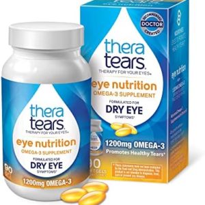TheraTears 1200mg Omega 3 Supplement for Eye Nutrition, Organic Flaxseed Triglyceride Fish Oil and Vitamin E, 90 Count