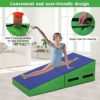 Gymnastics Mat 48x24 Inch Incline Tumbling Mats for Gymnastics for Home, Folding Gymnastics Wedge with Non-Slip Surface& Handles, Indoor/Outdoor Exercise Mat Cheese Wedge Mat for Kid Adults Workout - Image 3