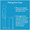 Carex Health Brands Soft Grip Walking Cane - Height Adjustable Cane with Wrist Strap - Latex Free Soft Cushion Handle, Blue Marble - Image 10