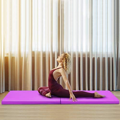 Giantex 6'x 2' Folding Gymnastics Mat, Exercise Mat w/ Carrying Handles, Small Size, Easy to Store and Clean, Lightweight Tumbling Mat for Gym, Home - Image 2