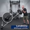 Barbell Bomb by ABMAT - Turn any surface into a Barbell Landmine exercise - Presses, Rows, Rotation, Split Squats, Lumberjacks and more. Black, One-piece molded foam - Image 2