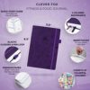 Clever Fox Fitness & Food Journal – Nutrition & Workout Planner for Women & Men – Diet & Gym Exercise Log Book with Calendars, Diet & Training Trackers - Undated, A5 Size, Hardcover (Purple) - Image 2