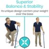 Vive Walking Cane - Heavy Duty Adjustable Cane 29"-38”, Supports Up to 600lb - Ergonomic Offset Hand Grip - Bariatric Cane Walking Stick for Men, Women, Senior, Adult - 3/4 Inch Rubber, Mobility Aid - Image 6