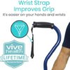Vive Walking Cane - Heavy Duty Adjustable Cane 29"-38”, Supports Up to 600lb - Ergonomic Offset Hand Grip - Bariatric Cane Walking Stick for Men, Women, Senior, Adult - 3/4 Inch Rubber, Mobility Aid - Image 9
