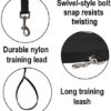 Hi Kiss Dog/Puppy Obedience Recall Training Agility Lead - 15ft 20ft 30ft 50ft 100ft Training Leash - Great for Play, Camping, or Backyard - Black 30ft - Image 3