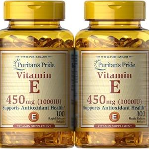 Puritan's Pride Vitamin E Supports Immune Function, 450 mg,100 count (Pack of 2) - Packaging May Vary
