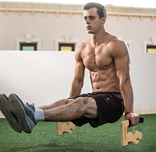 INFIDEZ 3-in-1 Wooden Pull Up and Push Up Handles, Resistance Band Handles, Non-slip Push Up Handles for Floor with Stable Base, Handstand Bars, Calisthenics Equipment for Indoor and Outdoor Workout - Image 7