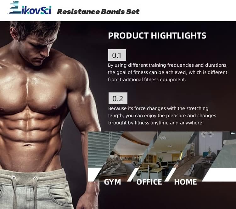 LIKOVSCI Resistance Bands Set 150 lbs 11pcs, Exercise Bands Fitness Workout with Door Anchor, Handles, Carry Bag, Legs Ankle Straps for Resistance Training, Physical Therapy, Home Workouts - Image 5