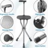 BigAlex Walking Cane with Seat Lightweight Cane Seat for Seniors Adjustable Folding Cane Chair for Women with 3 No-Slip Legs and Comfortable Handle - Image 4