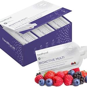 Healthycell Bioactive Multi, Essential Liquid Gel Multivitamin for Women, Men, Supports Brain, Heart, Immunity, Energy, Skin, Hair with Vitamin D3, B12, A, E, K, C, B Vitamins, MICROGEL (30 Gel Packs)