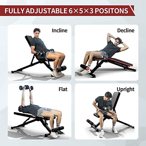HARISON Adjustable Weight Bench Workout Benches for Home Incline Decline Flat Exercise Bench Home Gym Equipment - Image 3