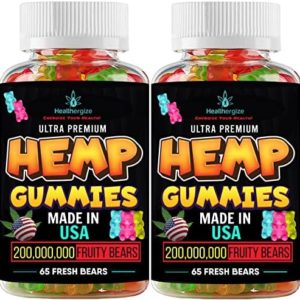 2Pack Hemp Gummies-Premium Hemp Oil Gummy Bears-Promote Peace and Relaxation, Aches, Back, Muscles, Joints-Gomtas para Dormir-Made in USA