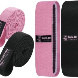GAIYAH FITNESS Long Bands for Working Out - Long Resistance Band Body Bands for Working Out Long Loop Resistance Bands Set Fabric Booty Bands for Women Hip Squat Booty for Full Body Workout Set of 4