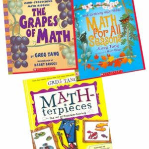 Greg Tang Math Pack (3 Books) (Includes: MATH-terpieces: The Art of Problem Solving; The Grapes of Math: Mind-Stretching Math Riddles; and Math for all Seasons: Mind Stretching Math Riddles)