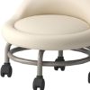 Baoblaze Small Short Stools, Low Rolling Stool with Wheels, Leather Roller Seat Stool Chair for Knee Exercises Fitness Foot Exercises Floor Cleaning, Beige - Image 4