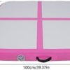 LOYALHEARTDY Square Tumbling Mat 3.3FT Air Track 3.94" Thickened Yoga Mat Inflatable Air Gymnastics Mat with Air Pump Ideal for Home Use Training Cheerleading Yoga Grey+Pink - Image 2