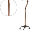DMI Adjustable Walking Cane With Small Quad Base For Men And Women - 4 Slip Resistant Feet For Stability, Soft Foam Handle, Lightweight - Image 5