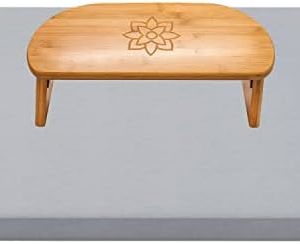 Mindful & Modern Bamboo Bench and Zabuton Meditation Mat Bundle - Small Kneeling Meditation Bench with Locking Magnetic Hinges - Wooden Kneeling Ergonomic Bamboo Seiza and Mat for Meditation