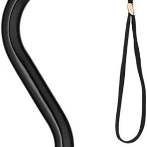 NOVA Heavy Duty Walking Cane with Offset Handle, 500 lb. Weight Capacity, Lightweight Adjustable Walking Stick with Carrying Strap, Black