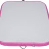 LOYALHEARTDY Square Tumbling Mat 3.3FT Air Track 3.94" Thickened Yoga Mat Inflatable Air Gymnastics Mat with Air Pump Ideal for Home Use Training Cheerleading Yoga Grey+Pink - Image 6
