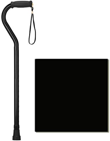 NOVA Heavy Duty Walking Cane with Offset Handle, 500 lb. Weight Capacity, Lightweight Adjustable Walking Stick with Carrying Strap, Black - Image 2
