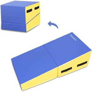 Timati Gymnastics Mat 47x23 Tumbling Mats Folding Mat Gymnastics Incline Mat for Gymnastics Cheese Wedge Mat Indoor/Outdoor Exercise Mat Home Gym Yoga Mat with Handle