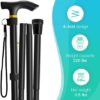Folding Cane, Walking Poles with Adjustable Height, Canes for Men, Women and for The Elderly, Aids for People WithLlimited Mobility(Black) - Image 3