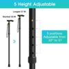 Folding Cane, Walking Poles with Adjustable Height, Canes for Men, Women and for The Elderly, Aids for People WithLlimited Mobility(Black) - Image 4
