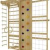 Avenlur Walnut 9-in-1 Swedish Ladder Wall Gym Set, Rock Climbing, Trapeze, Pullup Bars, Swing, Rope Climb, Net Climber, Convertible Slide Indoor Montessori Waldorf Playground Gymnastics Kids, Teens - Image 9