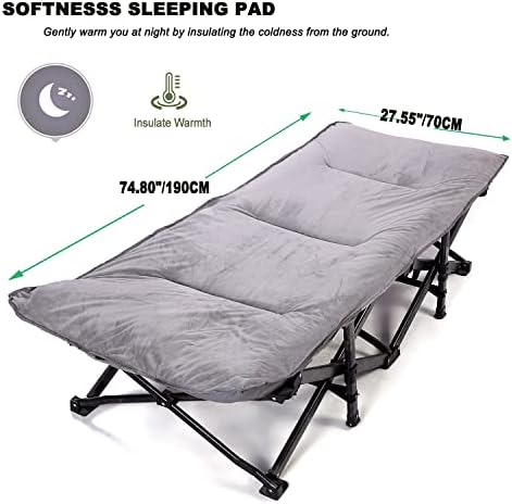 Gehannah Thick Camping Sleeping Pad, Soft Comfortable Microfiber Camping Cot Pads for Adults, Lightweight Foldable Sleeping mats for Traveling Hiking Backpacking Traveling - Image 3