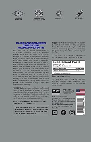 MRI Performance Creatine Monohydrate Powder 5g,100% Pure Micronized Creatine Supplement, Muscle Growth & Recovery, Build Muscle, Increase Strength, Performance, Endurance, 300g, 60 Serv, Unflavored - Image 4